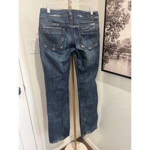 1921 Western Glove Works Distressed Bootcut Jeans dark Wash 28/34 Made in Canada